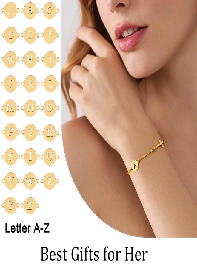 Raicegs Cross Bracelet with Initial 18K Gold M Initial Bracelets for Women Teen Colorful Dainty Link Chain Bracelets Christian Gifts for Women Faith Jewelry - Image 2